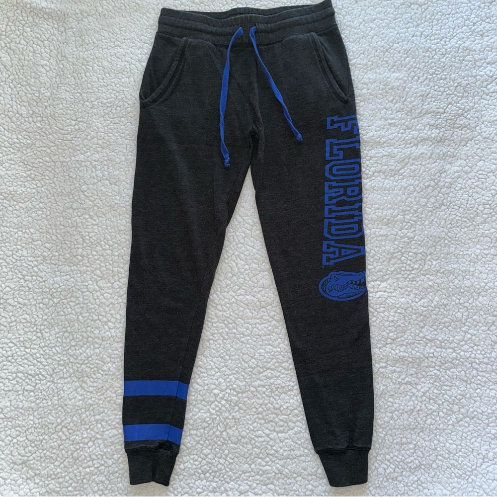 FL GATORS joggers dark heather grey blue UF Gator gear drawstring sweatpants XS